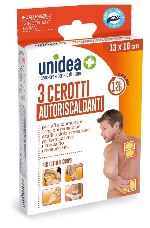 CEROTTO RISCALDANTE UNIDEA 13X10 CM 3 PEZZI - farmasconti.eu