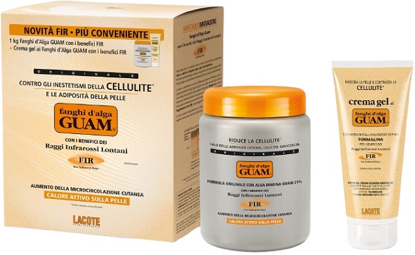 GUAM FIR FANGHI D'ALGA CONFEZIONE CONVENIENZA CON FANGHI D'ALGA GUAM FIR 1 KG + GUAM CREMA GEL FIR 200 ML - farmasconti.eu
