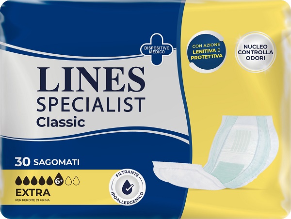 PANNOLONE LINES SPECIALIST CLASSIC SAGOMATO EXTRA 30 PEZZI - farmasconti.eu