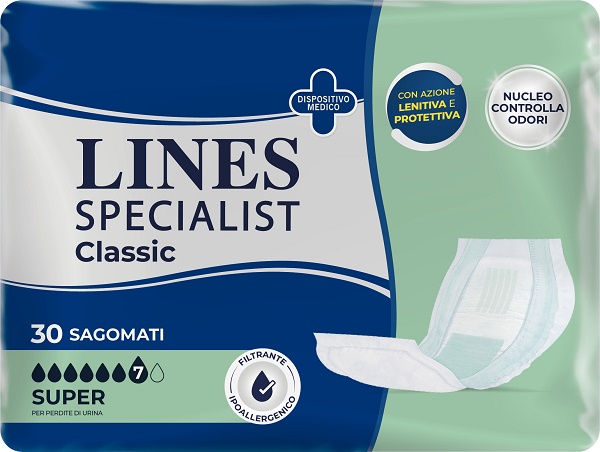 PANNOLONE LINES SPECIALIST CLASSIC SAGOMATO SUPER 30 PEZZI - farmasconti.eu