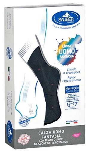 SAUBER CALZA UOMO FANTASIA Q-SKIN 70 DEN BLU POIS ROSSI TAGLIA G - farmasconti.eu