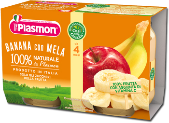 PLASMON OMOGENEIZZATO BANANA/MELA 2 X 104 G - farmasconti.eu