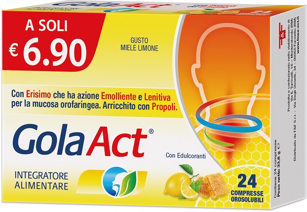 GOLA ACT MIELE E LIMONE 24 COMPRESSE OROSOLUBILI - farmasconti.eu