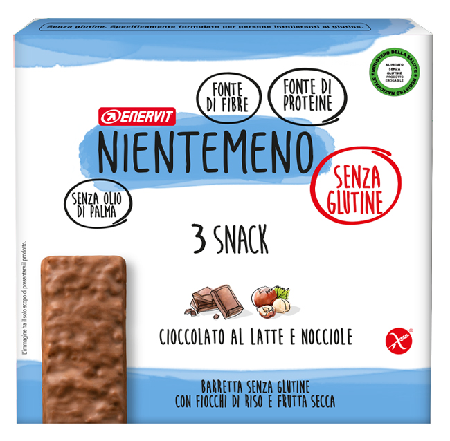 NIENTEMENO BAR CIOCCOLATO AL LATTE NOCCIOLE 3 X 33 G - farmasconti.eu