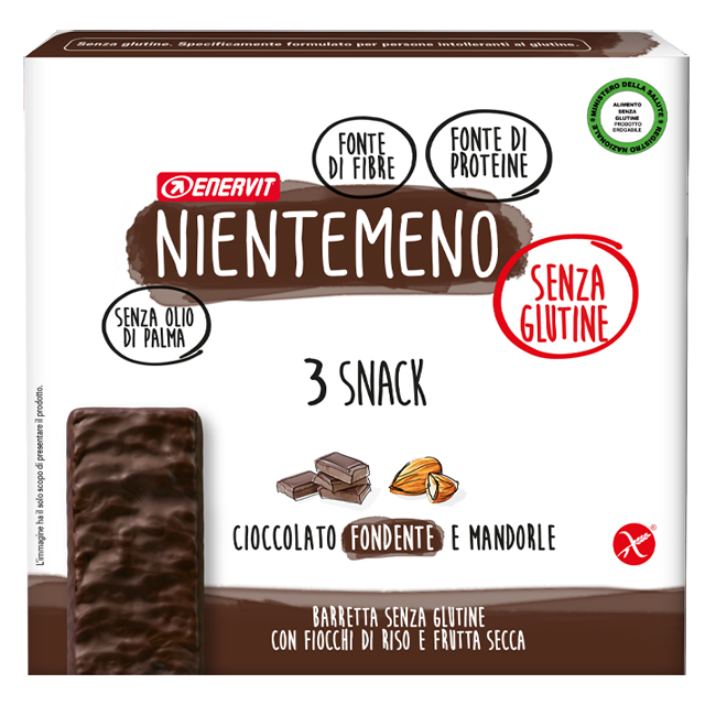 NIENTEMENO BAR FONDENTE MANDORLE 3 X 33 G - farmasconti.eu