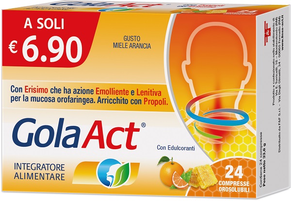 GOLA ACT MIELE ARANCIA 24 COMPRESSE OROSOLUBILI - farmasconti.eu