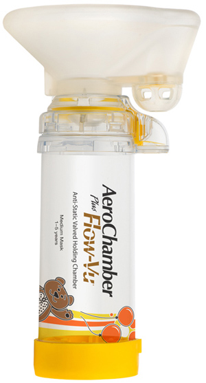 CAMERA DI TENUTA CON VALVOLA AEROCHAMBER PLUS FLOW VU PEDIATRICO MEDIUM 1-5 ANNI - farmasconti.eu