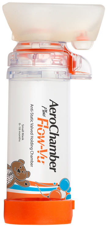 CAMERA DI TENUTA CON VALVOLA AEROCHAMBER PLUS FLOW VU PEDIATRICO SMALL 0-18 MESI - farmasconti.eu