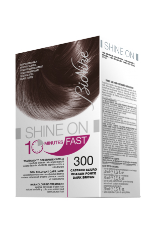 BIONIKE SHINE ON FAST TRATTAMENTO COLORANTE CAPELLI CASTANO SCURO 300 FLACONE 60 ML + TUBO 60 ML - farmasconti.eu