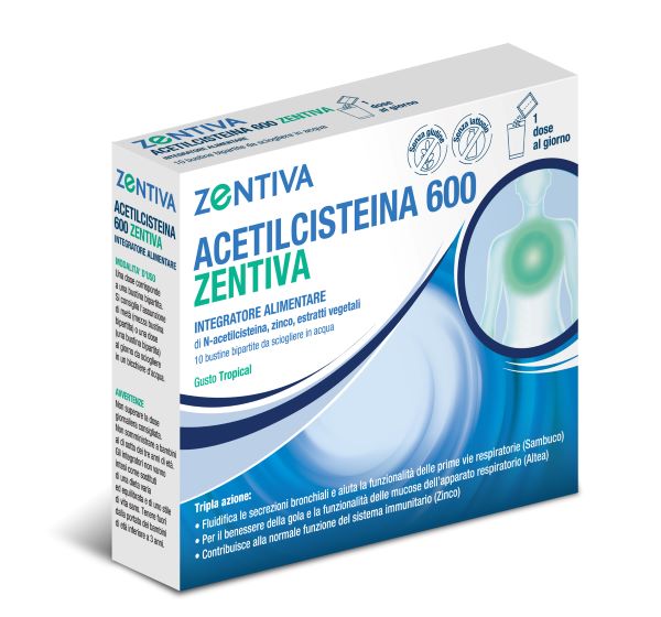 ACETILCISTEINA 600 ZENTIVA 10 BUSTINE BIPARTITE GUSTO TROPICAL - farmasconti.eu