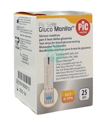 STRISCE MISURAZIONE GLICEMIA PIC GLUCO MONITOR 25 PEZZI - farmasconti.eu