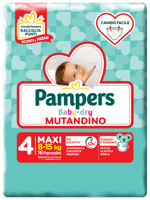 PAMPERS BABY DRY MUTANDINA MAXI 4 SMALL PACK 16 PEZZI - farmasconti.eu