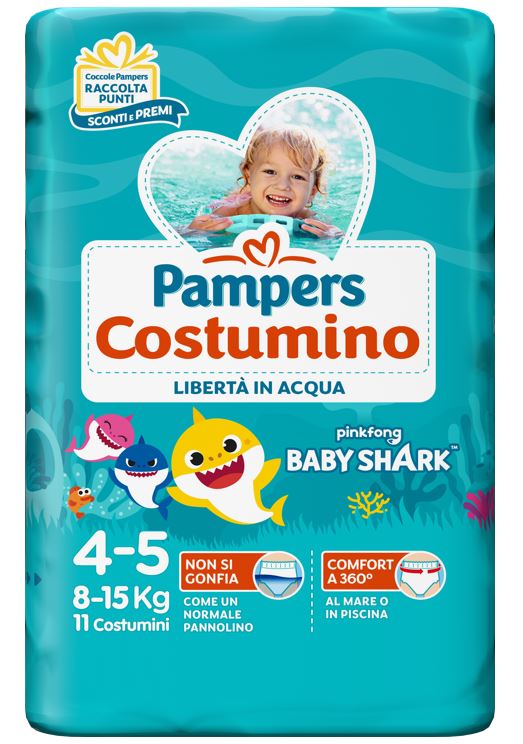 PAMPERS COSTUMINO BABY SHARK CP S 4-5 11 PEZZI - farmasconti.eu