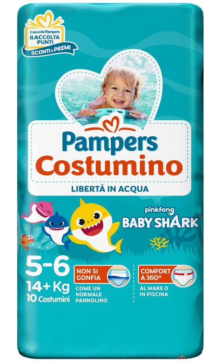 PAMPERS COSTUMINO BABY SHARK CP S 5-6 10 PEZZI - farmasconti.eu