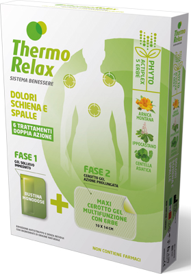 THERMORELAX PHYTO GEL DOLORI SCHIENA E SPALLE FASE 1 GEL SOLLIEVO IMMEDIATO E FASE 2 MAXI CEROTTO GEL MULTIFUNZIONALE CON ERBE 6 PEZZI - farmasconti.eu