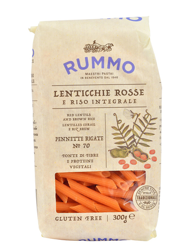 RUMMO PENNETTE RIGATE N 70 LENTICCHIE ROSSE E RISO INTEGRALE 300 G - farmasconti.eu