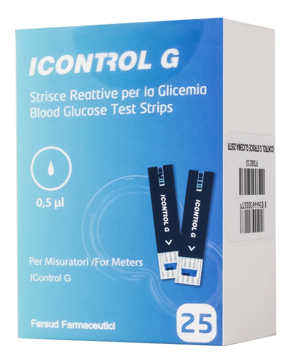 STRISCE MISURAZIONE GLICEMIA ICONTROL G 25 PEZZI - farmasconti.eu