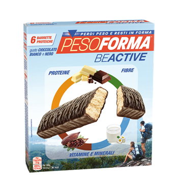 PESOFORMA BEACTIVE BARRETTA CIOCCOLATO BIANCO E NERO 6 PEZZI - farmasconti.eu