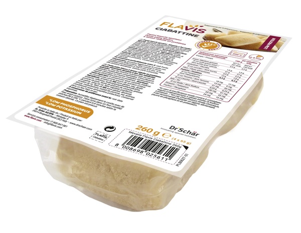 FLAVIS CIABATTINE PANINI BIANCHI APROTEICI 4 PEZZI DA 65 G - farmasconti.eu