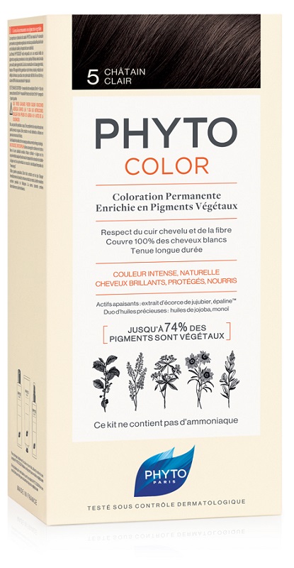 PHYTOCOLOR 5 CASTANO CHIARO 1 LATTE + 1 CREMA + 1 MASCHERA + 1 PAIO DI GUANTI - farmasconti.eu