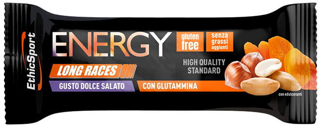 ETHICSPORT ENERGY LONG RACES BARRETTA ENERGETICA DOLCE SALATO CON GLUTAMMINA 42 G - farmasconti.eu