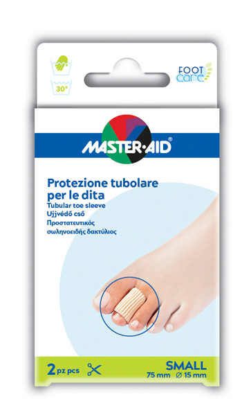 PROTEZIONE TUBOLARE IN GEL MASTER-AID FOOTCARE ELASTICIZZATO SMALL 7,5 CM 15 MM 2 PEZZI C4 - farmasconti.eu
