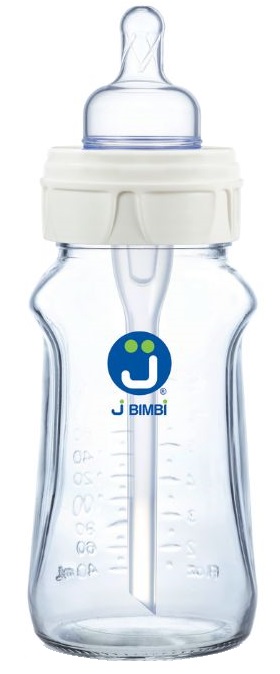 J BIMBI BFREE SUPER GLASS 260 ML BIBERON IN VETRO CON CANULA ANTICOLICHE E TETTARELLA IN SILICONE - farmasconti.eu