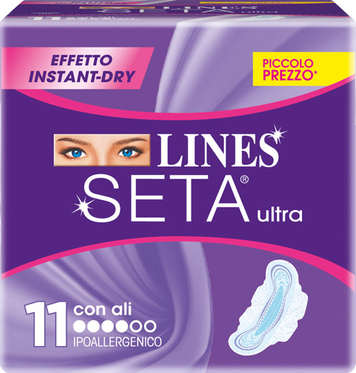 LINES SETA ULTRA ASSORBENTI CON ALI 11 PEZZI - farmasconti.eu