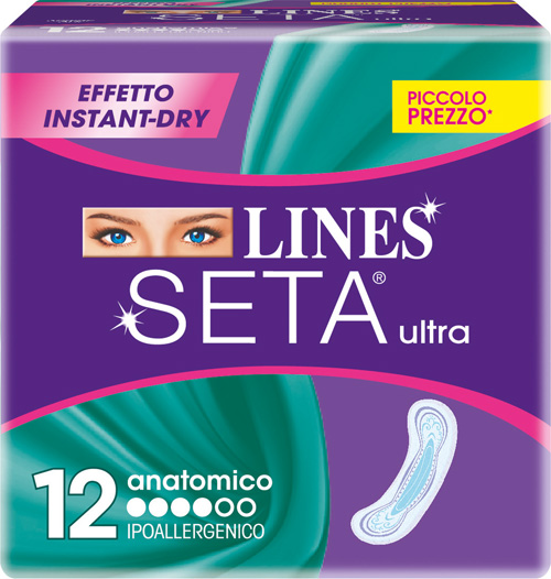 LINES SETA ULTRA ASSORBENTI ANATOMICI 12 PEZZI - farmasconti.eu