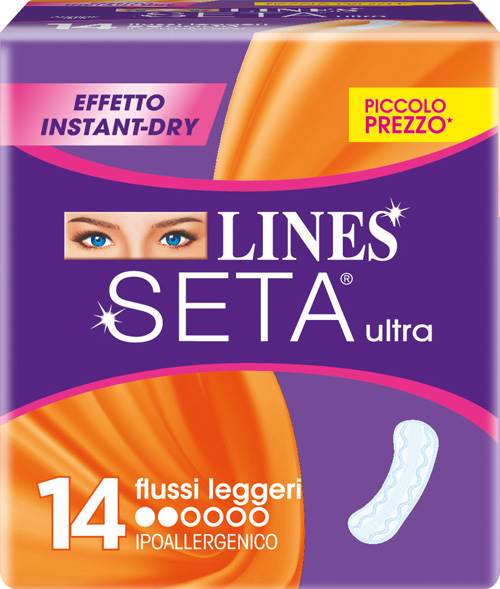 LINES SETA ULTRA ASSORBENTI PER FLUSSI LEGGERI 14 PEZZI - farmasconti.eu