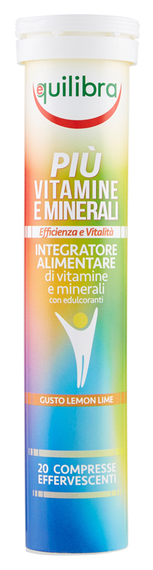 PIU' VITAMINE E MINERALI GUSTO LEMON LIME 20 COMPRESSE EFFERFESCENTI - farmasconti.eu