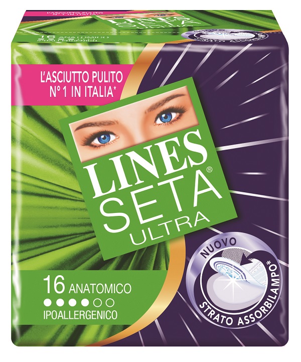 ASSORBENTE LINES SETA ULTRA ANATOMICO 16 PEZZI - farmasconti.eu