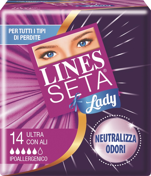 ASSORBENTE LINES SETA ULTRA LADY CON ALI 14 PEZZI - farmasconti.eu