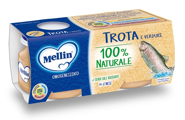 MELLIN OMOGENEIZZATO DI TROTA E VERDURE 4 X 80 G - farmasconti.eu