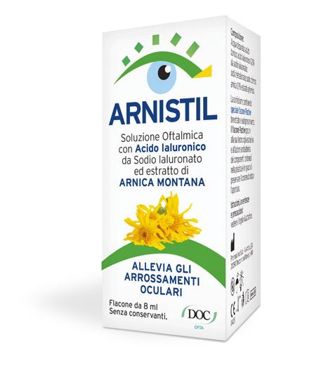 ARNISTIL SOLUZIONE OFTALMICA ACIDO IALURONICO 0,2% + ESTRATTO DI ARNICA MONTANA 0,1% FLACONE 8 ML - farmasconti.eu