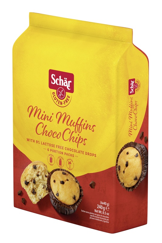 SCHAR MINI MUFFIN CHOCO CHIPS SENZA LATTOSIO 6 MONOPORZIONI DA 40 G - farmasconti.eu