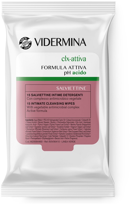 VIDERMINA CLX ATTIVA 15 SALVIETTE INTIME DETERGENTI - farmasconti.eu