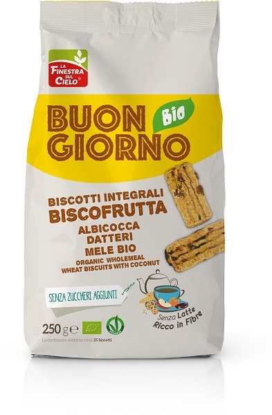 BUONGIORNOBIO BISCOFRUTTA INTEGRALI BIO 250 G - farmasconti.eu