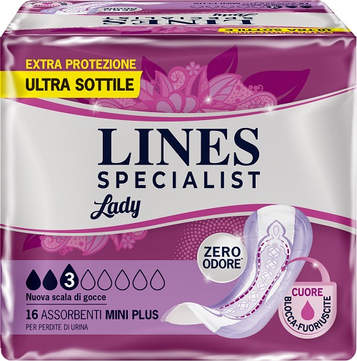 ASSORBENTI PER INCONTINENZA LINES SPECIALIST LADY MINI PLUS 16 PEZZI - farmasconti.eu