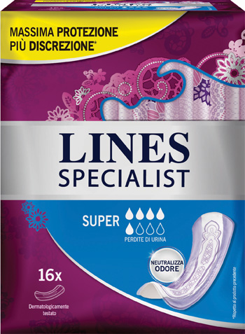 LINES SPECIALIST PANNOLONE SUPER FARMA 16 PEZZI - farmasconti.eu
