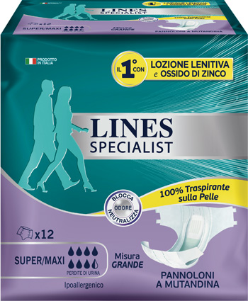LINES SPECIALIST PANNOLONE A MUTANDA GRANDE 12  PEZZI - farmasconti.eu