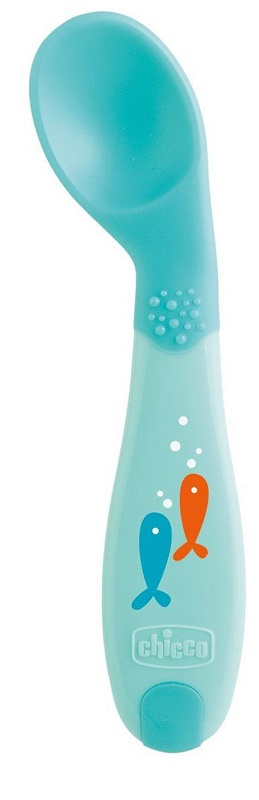 CHICCO CUCCHIAIO ANGOLATO 8M+ AZZURRO - farmasconti.eu