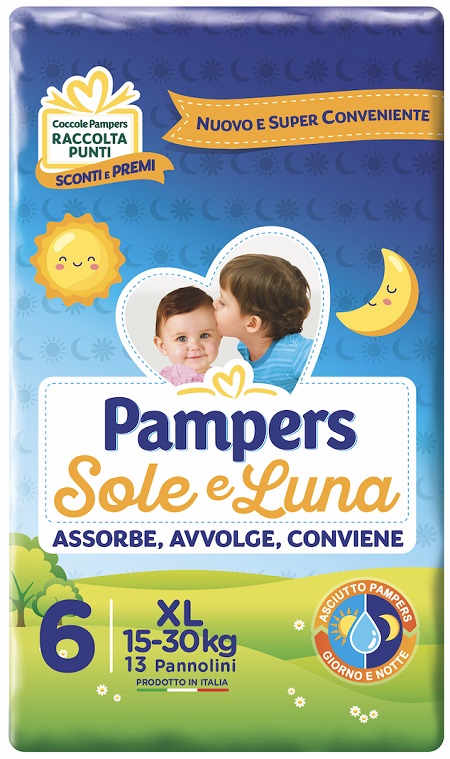 PAMPERS SOLE E LUNA XL 13 PEZZI - farmasconti.eu