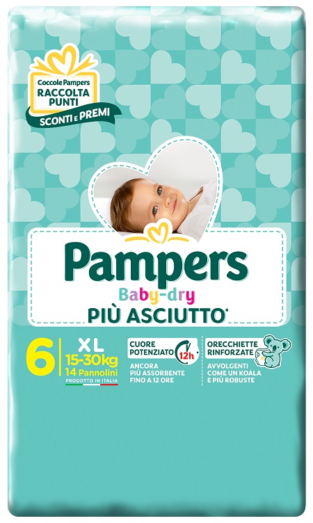 PAMPERS BABY DRY DWCT XL 14 PEZZI - farmasconti.eu