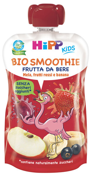 HIPP BIO SMOOTHIES MELA/BAN/FRUTTI ROSSI 120 ML - farmasconti.eu