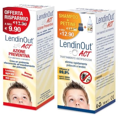 LENDINOUT ACT KIT ANTIPIDOCCHI SHAMPOO 150 ML + PETTINE + SPRAY AZIONE PREVENTIVA 100 ML - farmasconti.eu