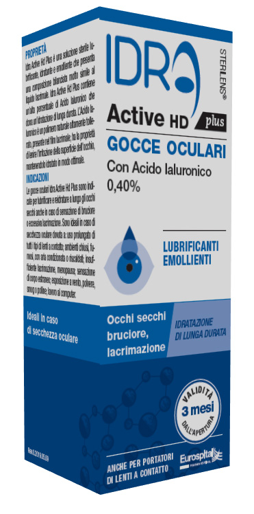 GOCCE OCULARI STERILENS IDRA ACTIVE HD PLUS 10 ML CON ACIDO IALURONICO 0,40% - farmasconti.eu