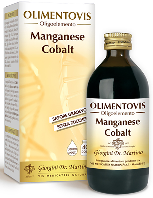 OLIMENTOVIS OLIGOELEMENTO MANGANESE COBALT LIQUIDO ANALCOLICO SENZA ZUCCHERI 200 ML 40 DOSI - farmasconti.eu