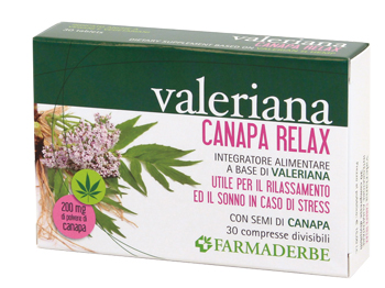 VALERIANA CANAPA RELAX 30 COMPRESSE DIVISIBILI - farmasconti.eu