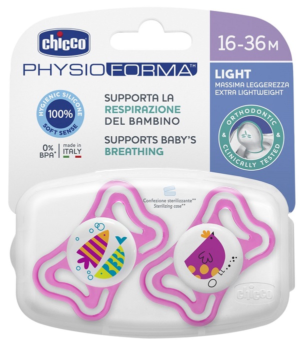 CHICCO SUCCHIETTO LIGHT GIRL SILICONE 16-36 MESI 2 PEZZI - farmasconti.eu